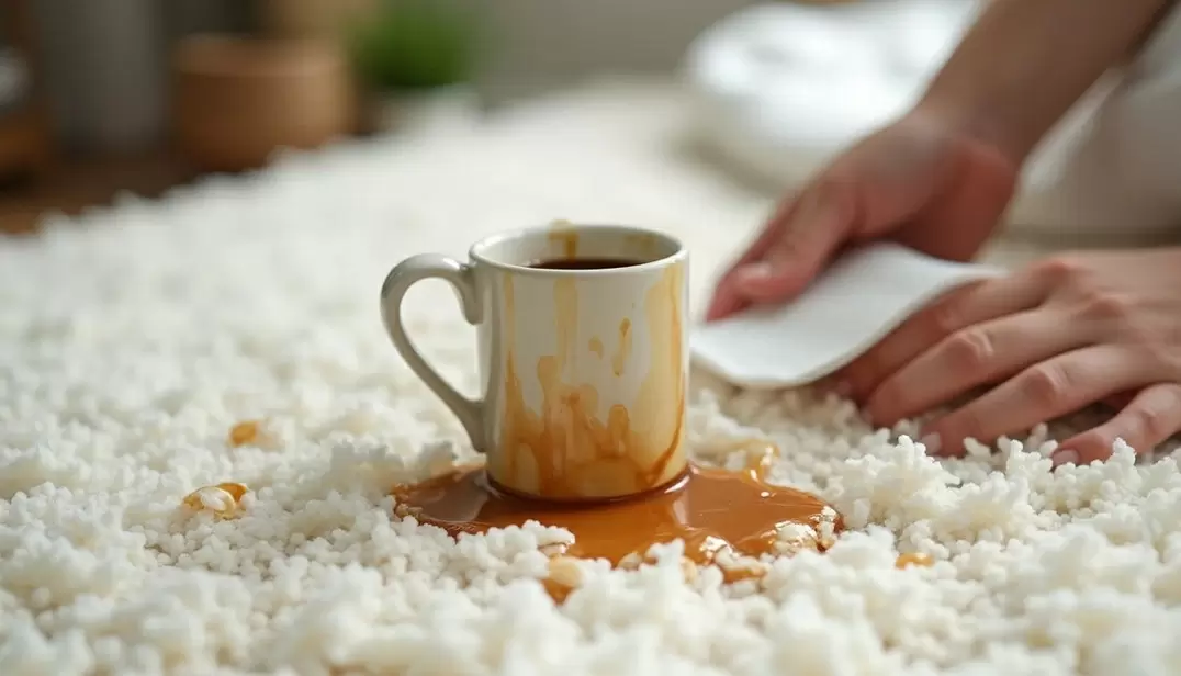 Борьба с кофейным пятном на ковре: действуем с умом