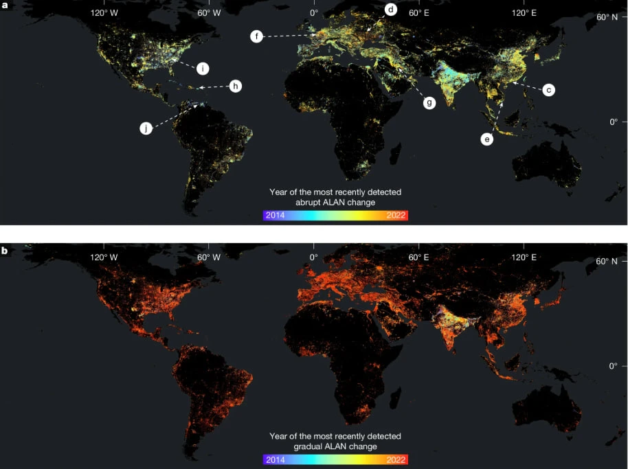 Европа чернеет, а Китай и Индия белеют — это мы про вид на страны из космоса, если что