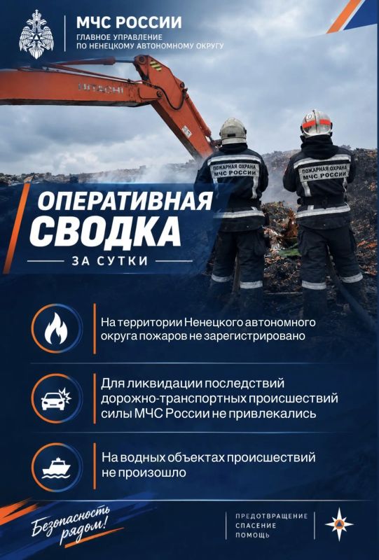 #ОПЕРАТИВНАЯСВОДКАНАО. За 08 октября на территории Ненецкого автономного округа пожаров не зарегистрировано